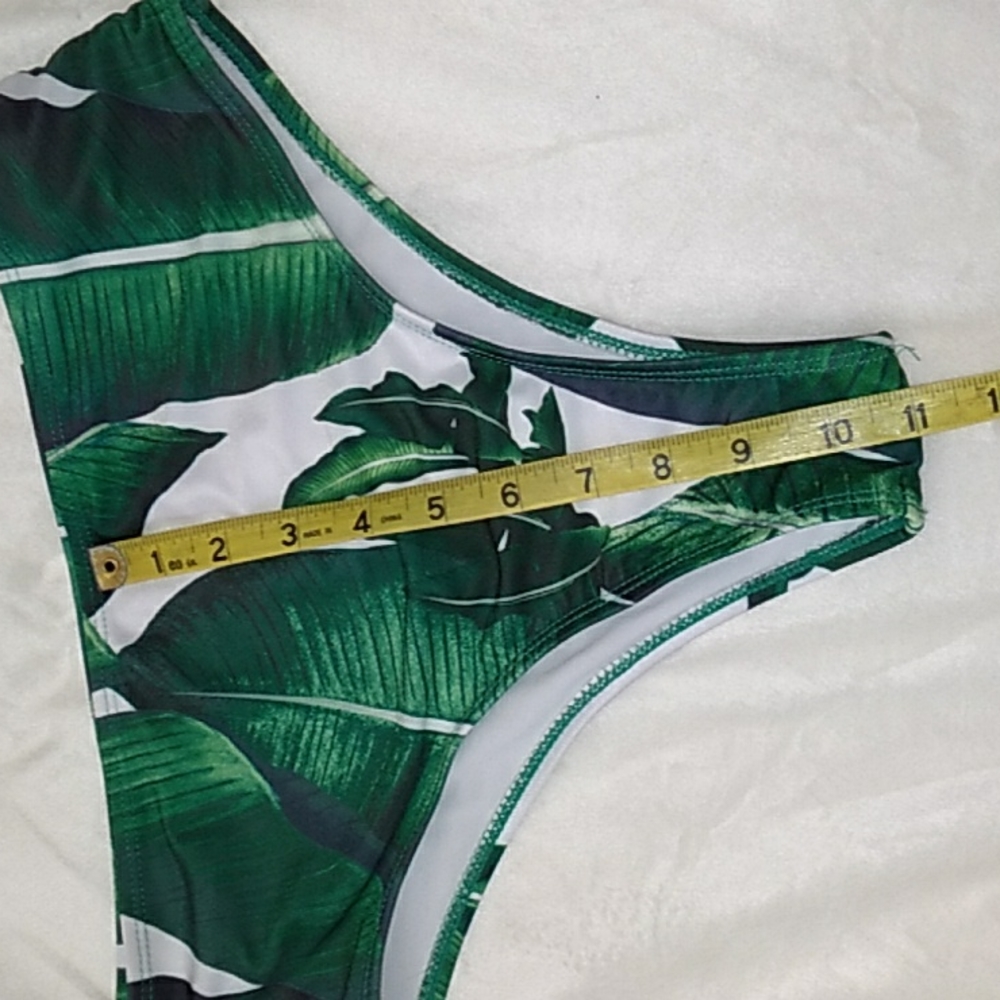 High Waist bikini BOTTOM Sz 6 ZAFUL Green White Bathing Swim 👙 Suit - Picture 5 of 5
